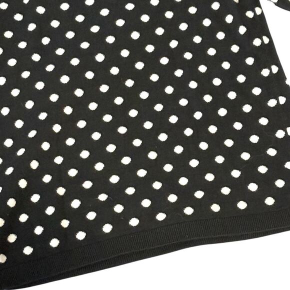 Ann Taylor Black/White Polka Dot Sweater - LP Large Petite - 3/4 Length Sleeves - Picture 7 of 11